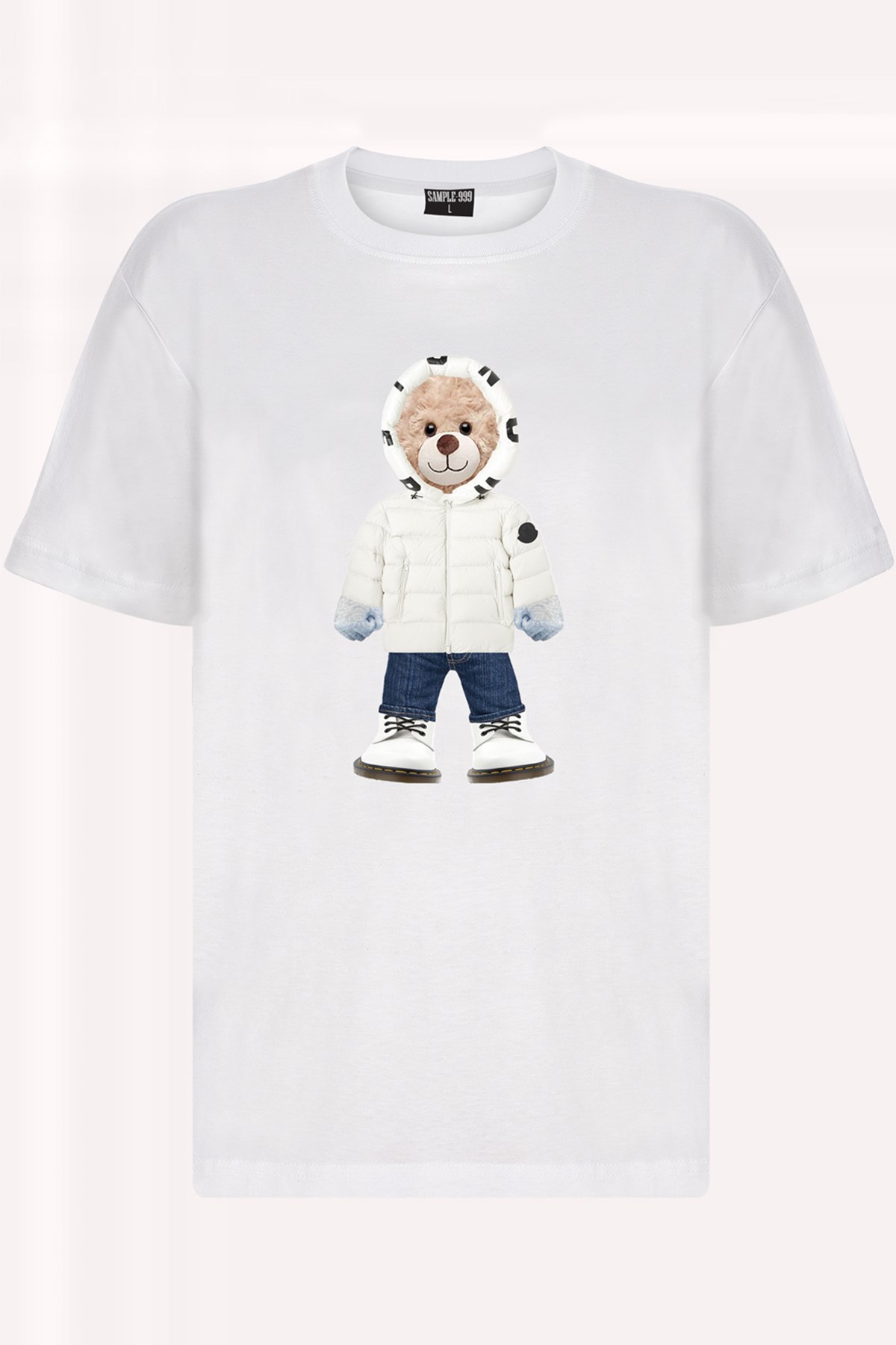 Teddy Printed Unisex Tshirt (Beyaz)