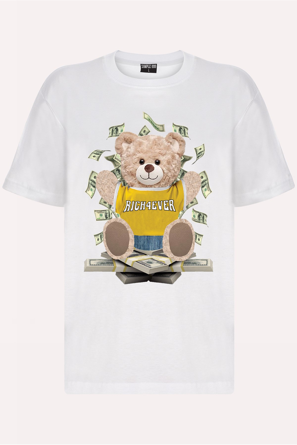 Teddy Printed Unisex Tshirt (Beyaz)