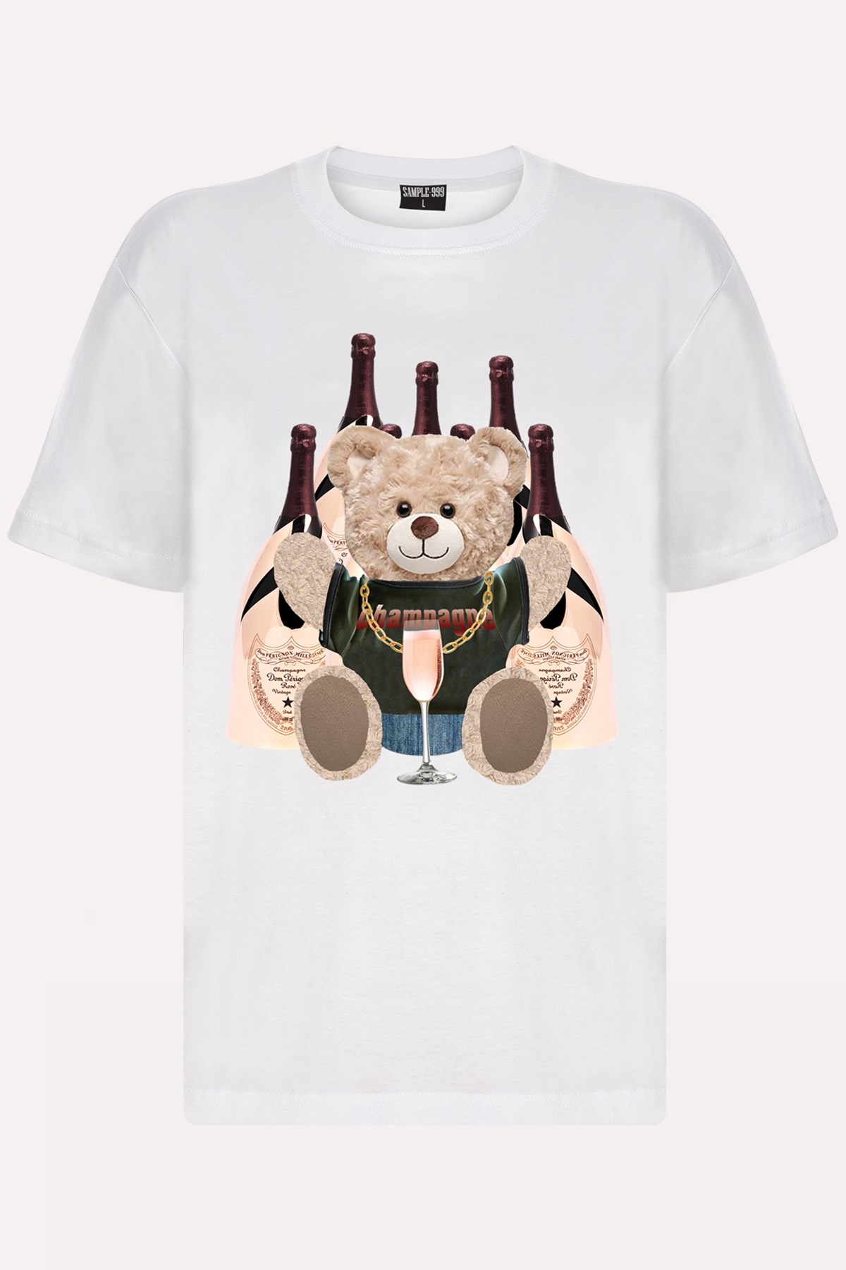 Teddy Printed Unisex Tshirt (Beyaz)