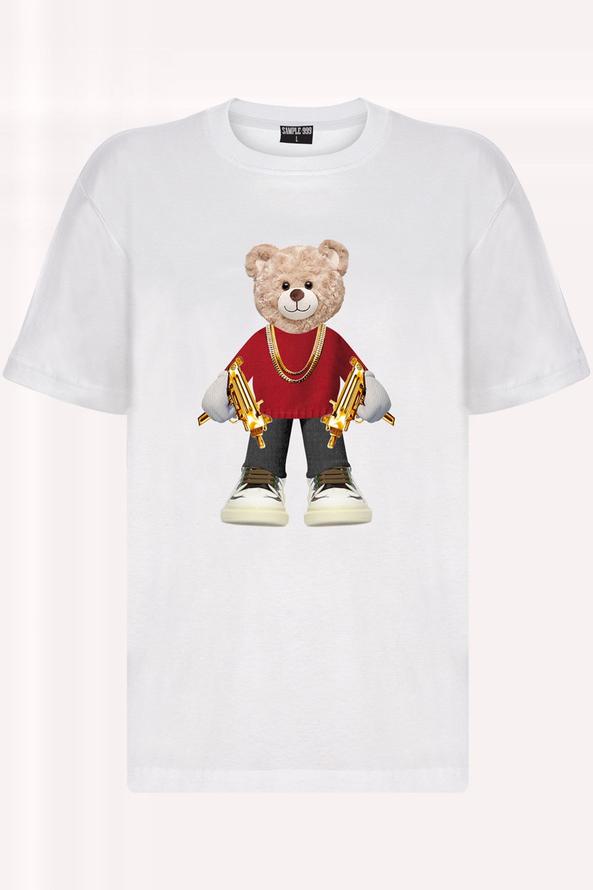 Teddy Printed Unisex Tshirt (Beyaz)