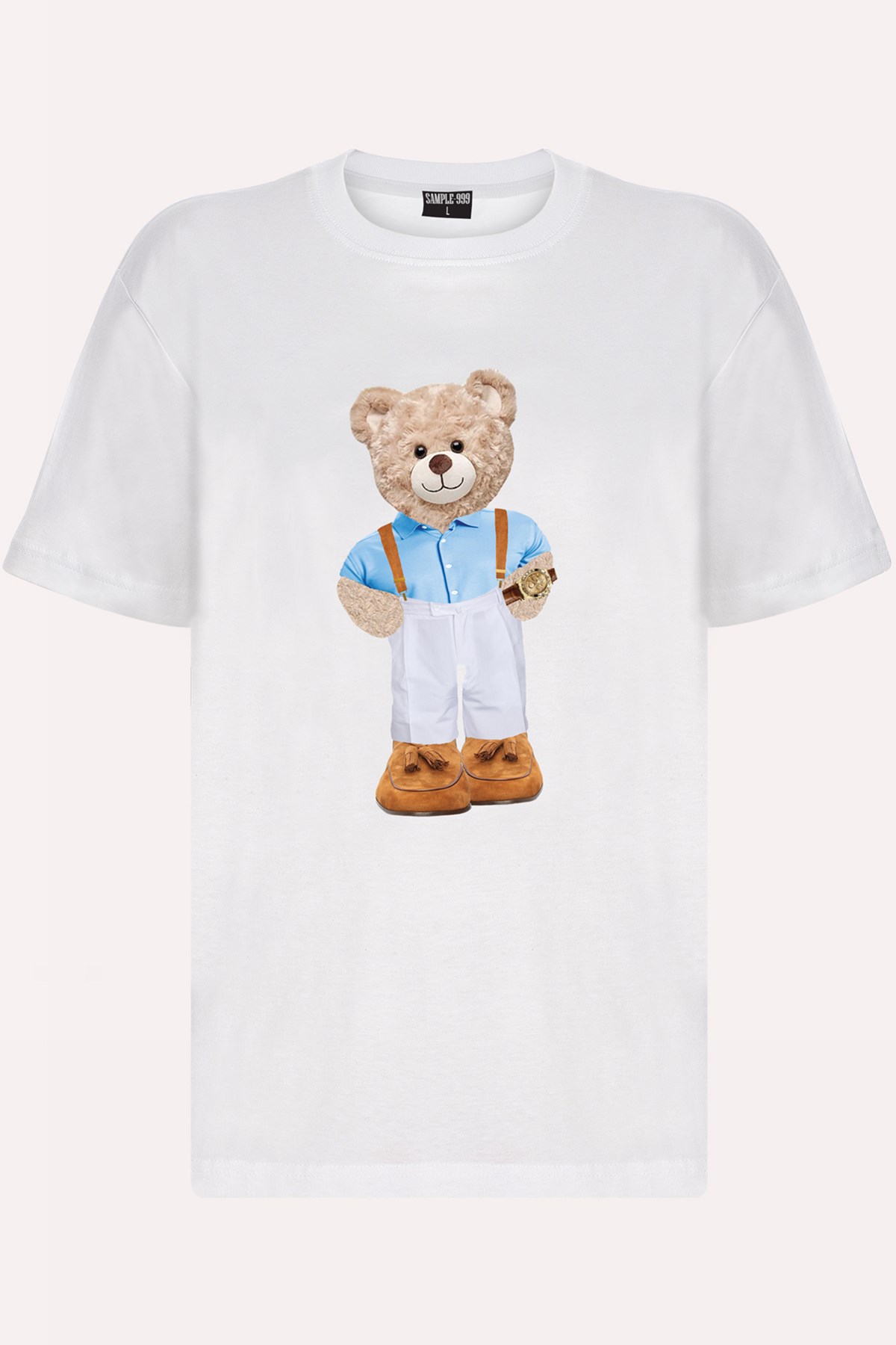 Teddy Printed Unisex Tshirt (Beyaz)
