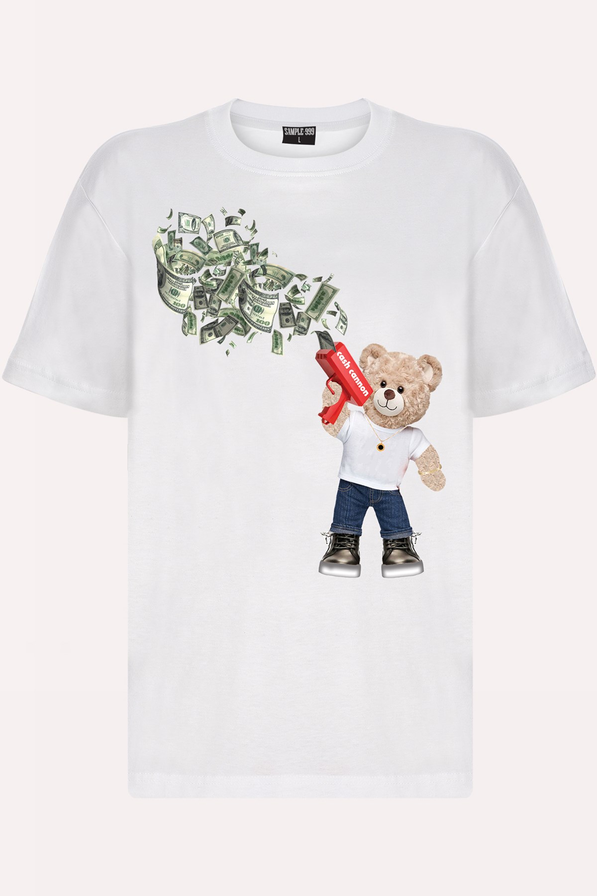 Teddy Printed Unisex Tshirt (Beyaz)