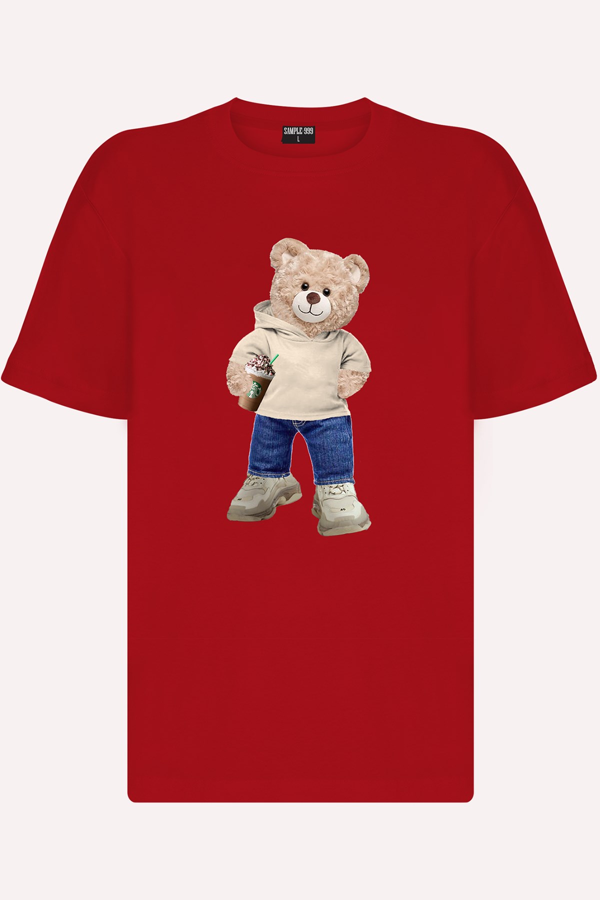 Teddy Printed Unisex Tshirt (Kırmızı)