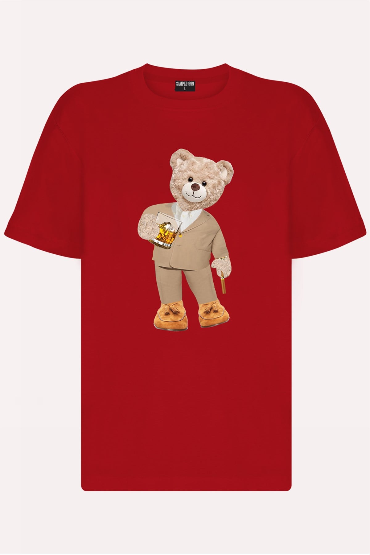 Teddy Printed Unisex Tshirt (Kırmızı)