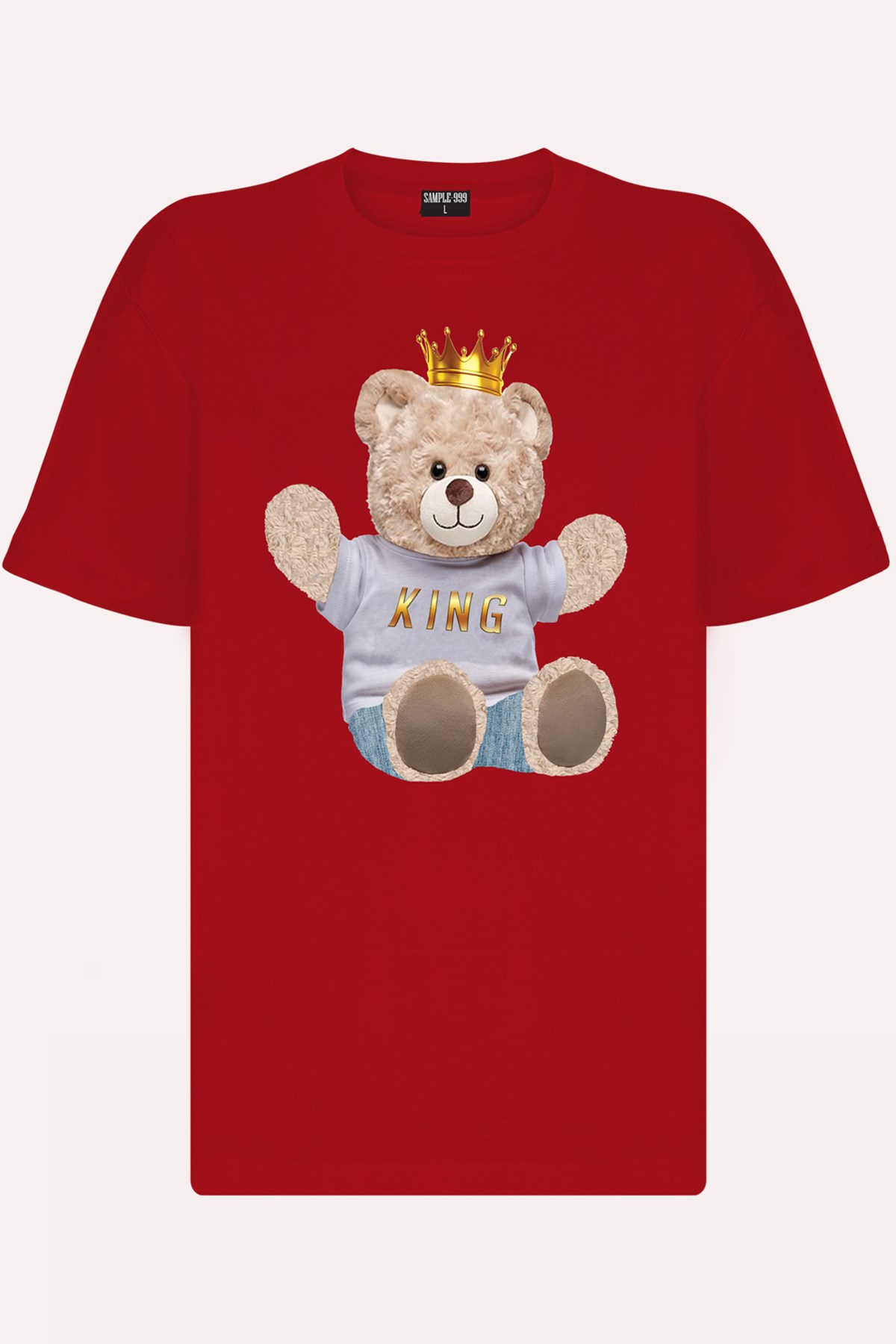 Teddy Printed Unisex Tshirt (Kırmızı)