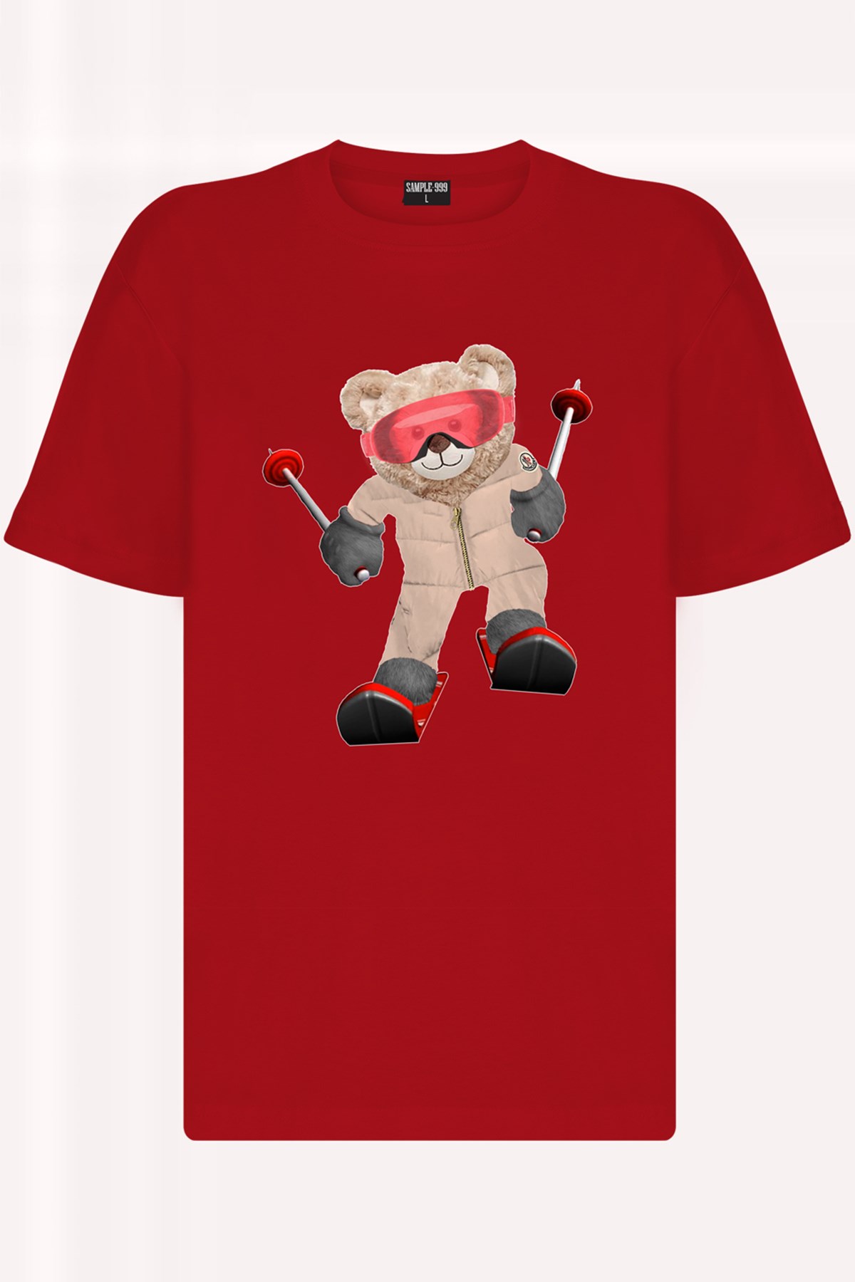 Teddy Printed Unisex Tshirt (Kırmızı)