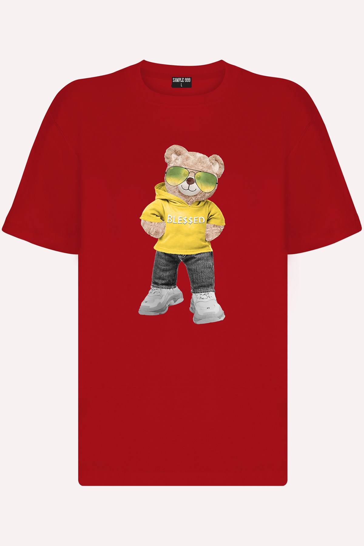 Teddy Printed Unisex Tshirt (Kırmızı)