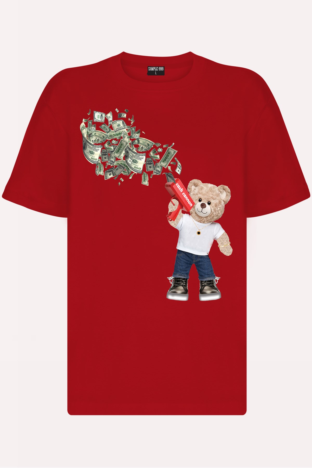 Teddy Printed Unisex Tshirt (Kırmızı)