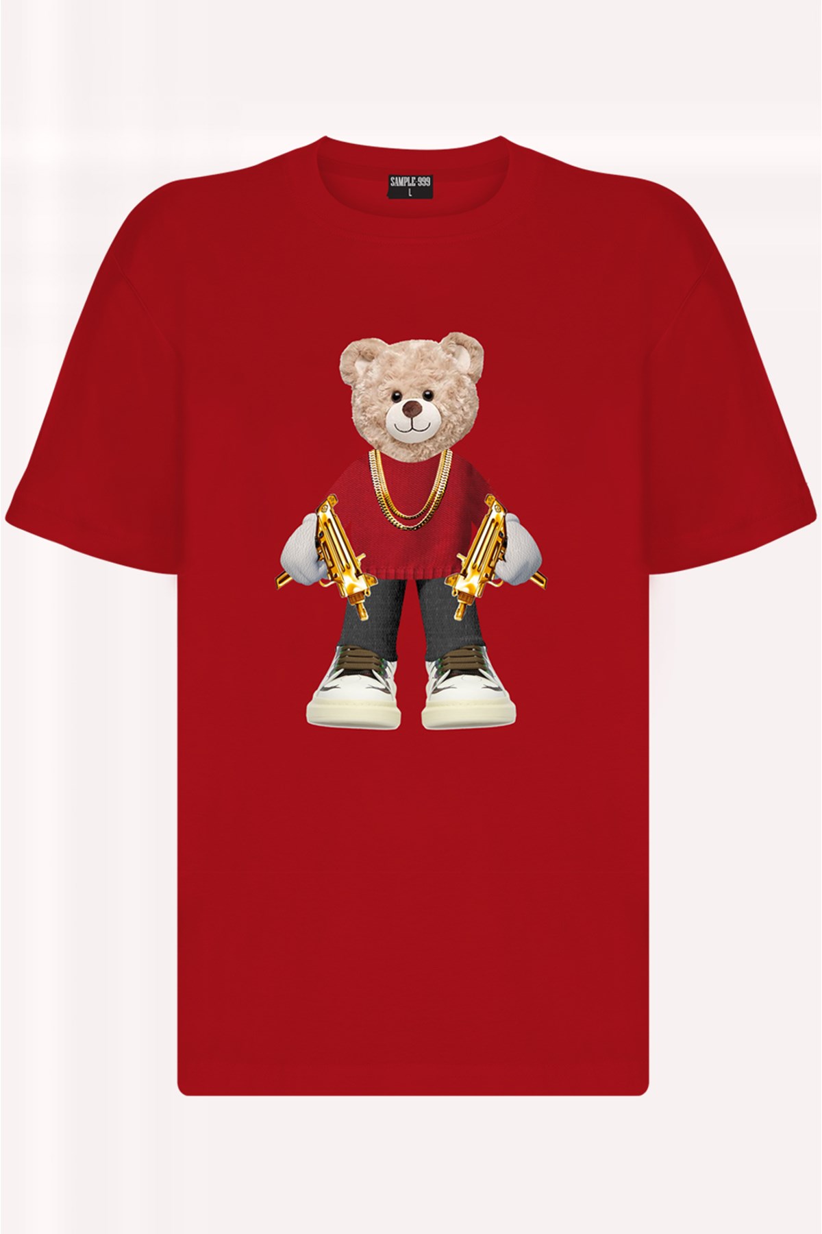 Teddy Printed Unisex Tshirt (Kırmızı)