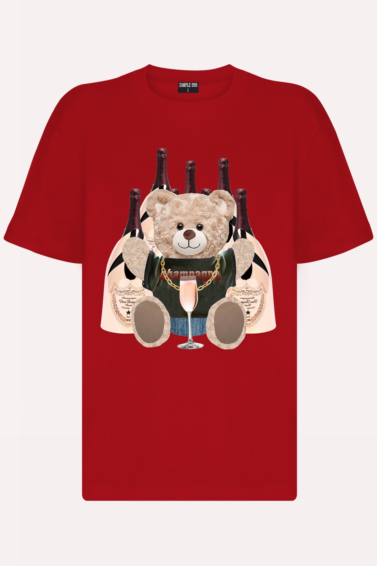 Teddy Printed Unisex Tshirt (Kırmızı)