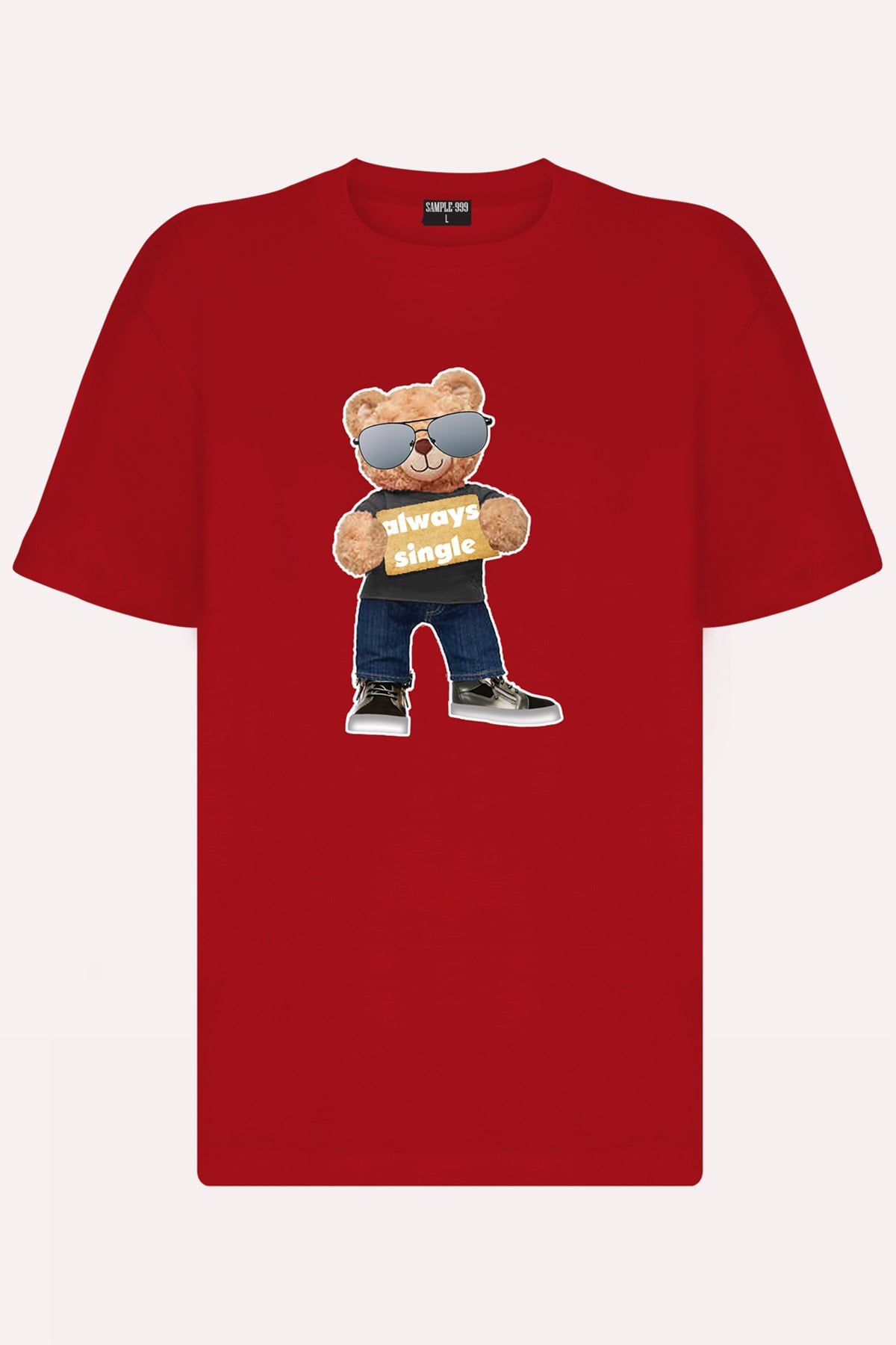 Teddy Printed Unisex Tshirt (Kırmızı)