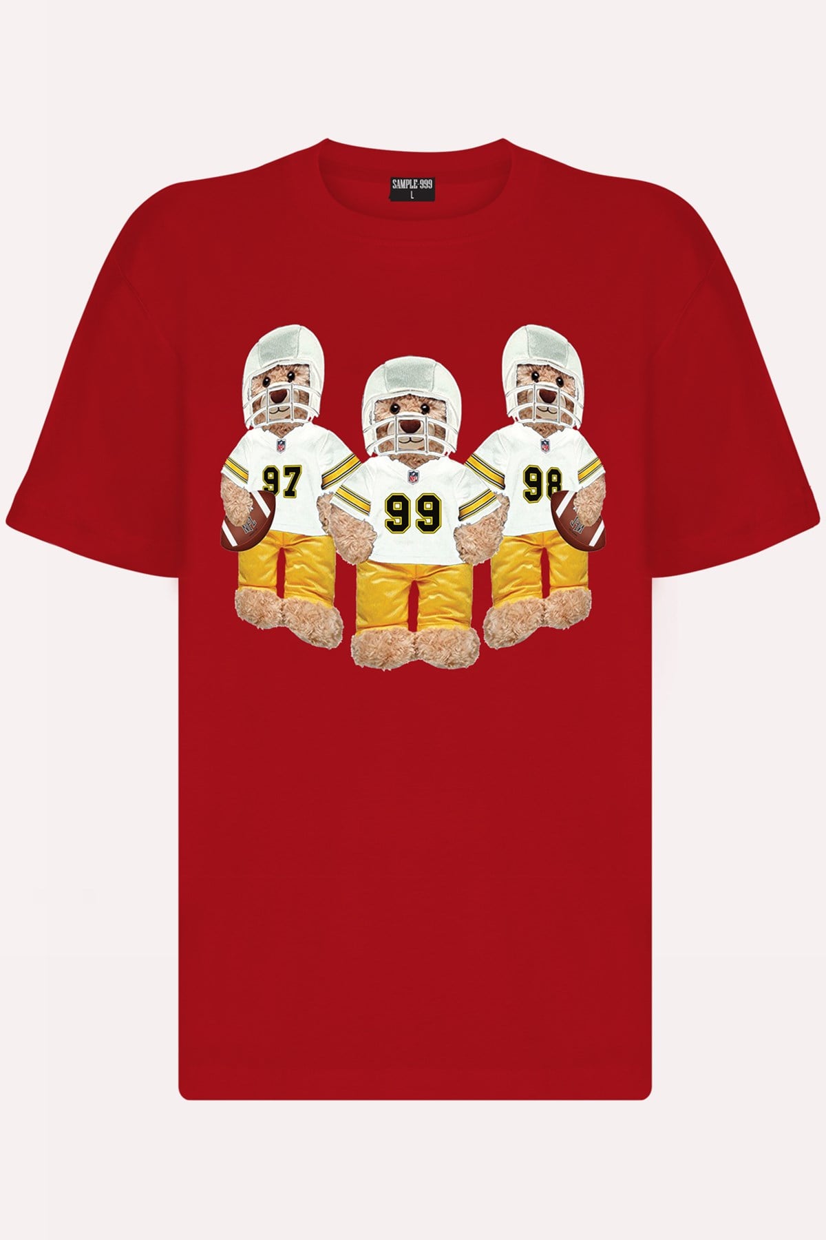 Teddy Printed Unisex Tshirt (Kırmızı)