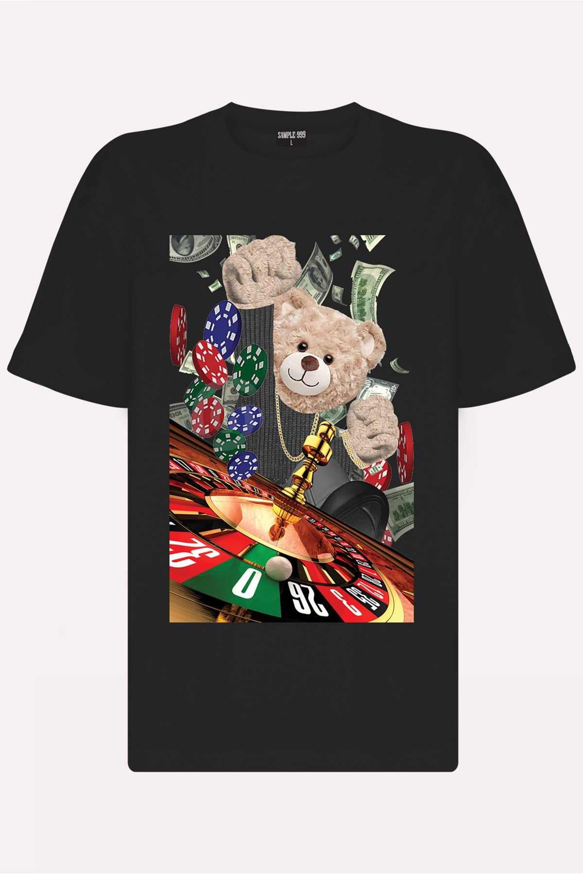 Teddy Printed Unisex Tshirt (Siyah)