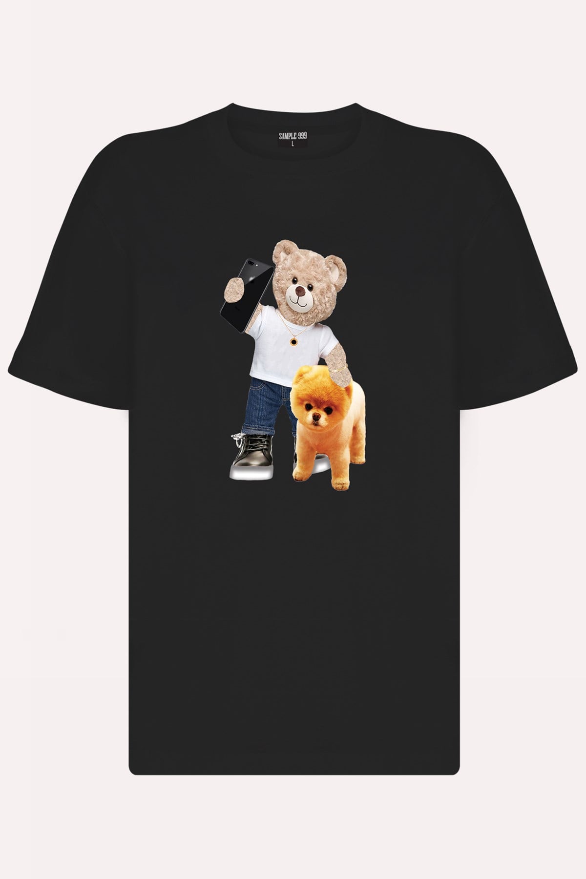 Teddy Printed Unisex Tshirt (Siyah)
