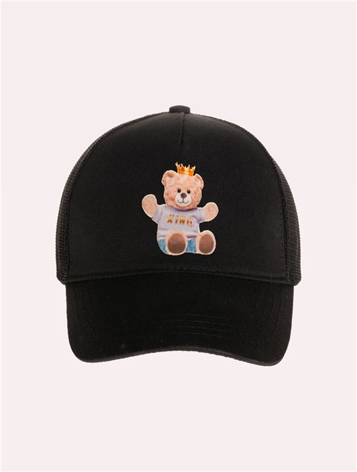 Velvet Teddy Bear Patch Cap