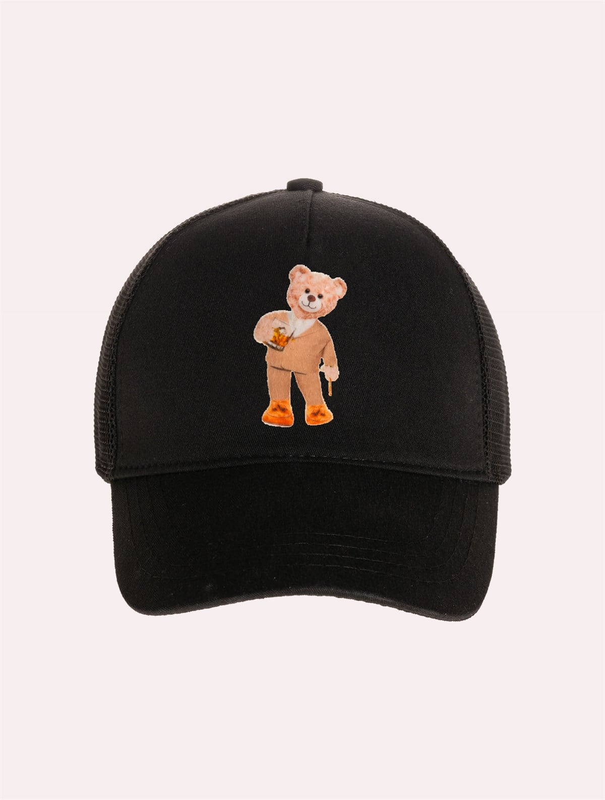 Velvet Teddy Bear Patch Hat