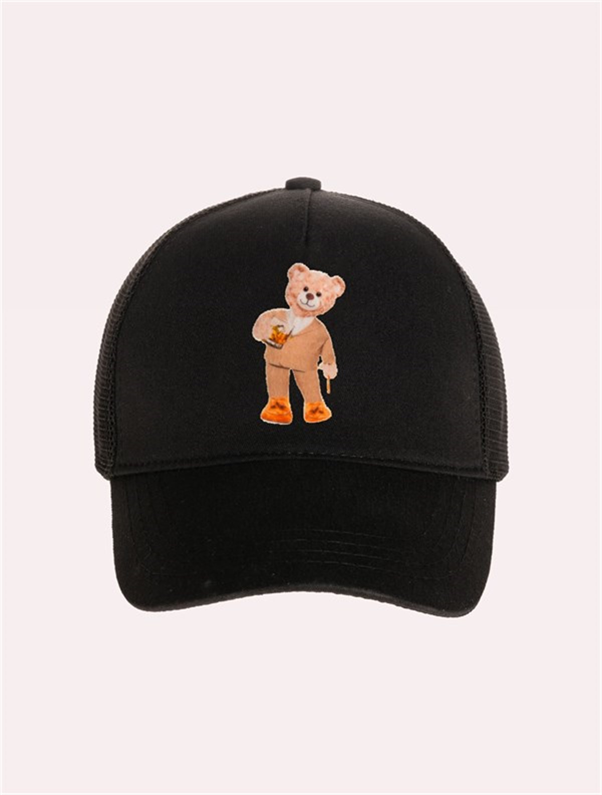 Velvet Teddy Bear Patch Hat