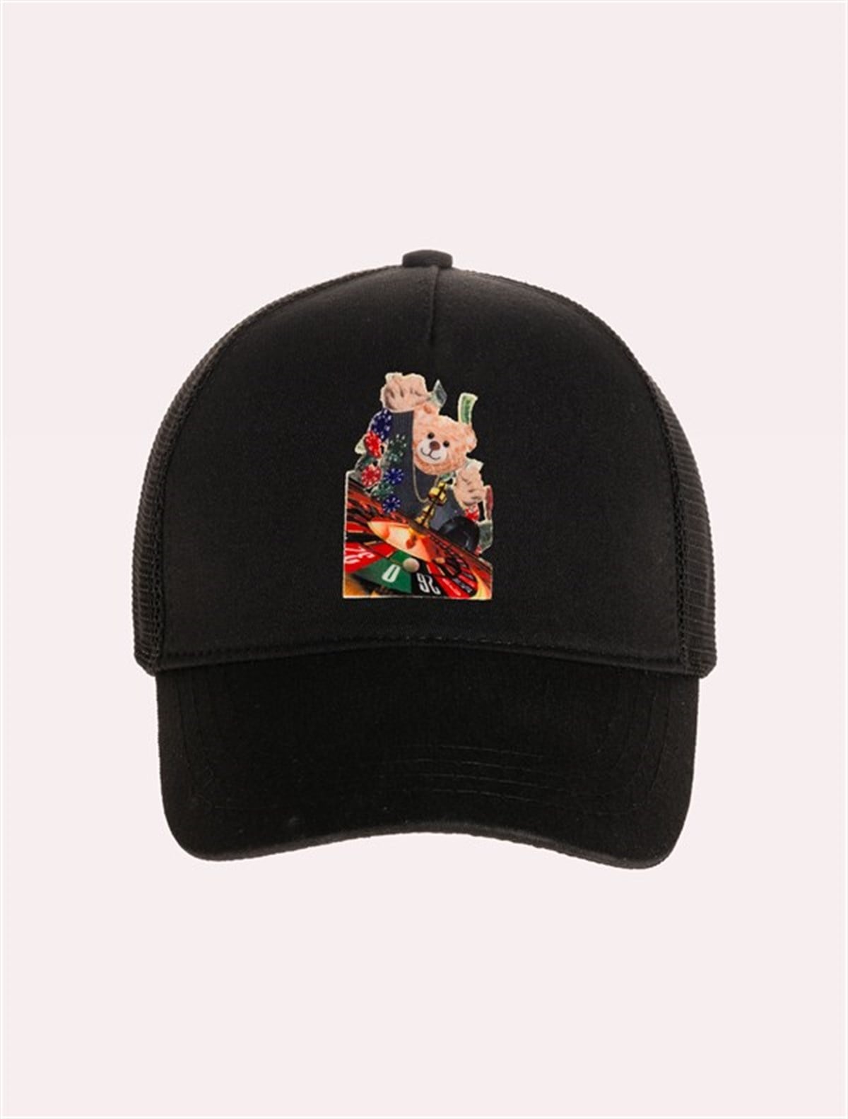 Velvet Teddy Bear Patch Hat