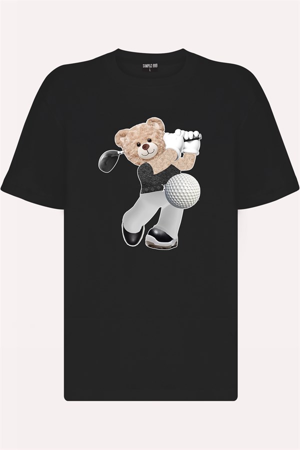 Teddy Printed Unisex Tshirt (Siyah)