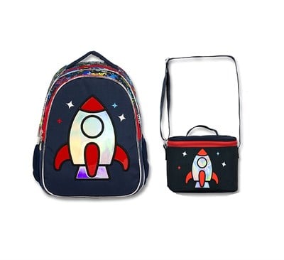 Famebag-Ümit Çanta Cennec Lisanslı Roket İlkokul Sırt Çantası Ve Beslenme Çantası Set