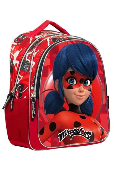  Ümit Çanta Miraculous Lady Bug Iki Bölmeli Kız Çocuk Okul ve Sırt Çantası-2204 