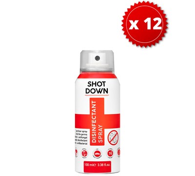 12'li ANTİBAKTERİYEL SHOT DOWN EL, ORTAM VE YÜZEY DEZENFEKTAN SPREY 100 ml