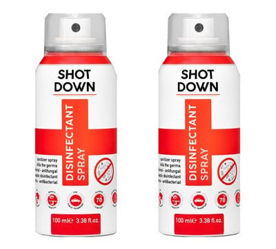 2'li ANTİBAKTERİYEL SHOT DOWN EL, ORTAM VE YÜZEY DEZENFEKTAN SPREY 100 ml