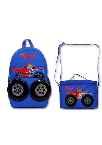 Famebag-Cennec Mavi Truck ilkokul Çanta Ve Beslenme Seti