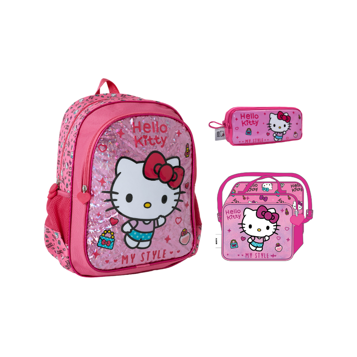 Famebag-Hello Kitty Okul Çantası-Beslenme Ve kalem Çantası Seti