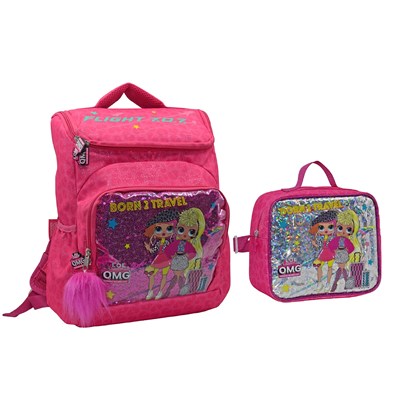 Famebag-Lol ilk ve ortaöğretim Okul Sırt Çantası ve Beslenme Çantası Seti
