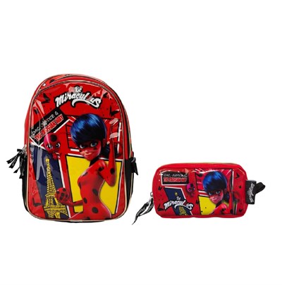 Famebag-Miraculous Ladybag Okul Çantası Ve Kalem Kutusu-2126