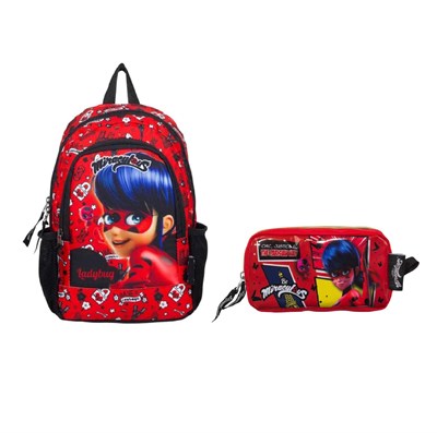 Famebag-Ümit Çanta-Miraculous Ladybug Anaokul Çantası ve Kalem Kutusu-2227