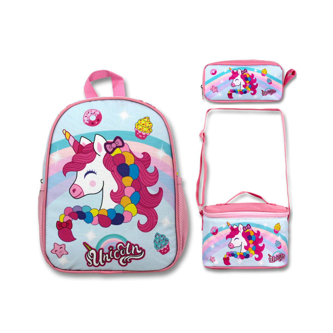 Famebag-Ümit Çanta Unicorn Anaokulu Çantası Beslenme Ve Kalem Çantası Seti