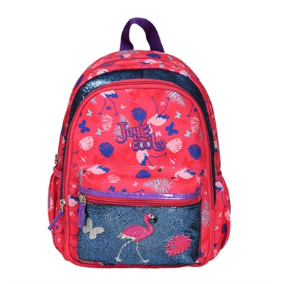 Joy's Cool Flamingo Işlemeli Lüks Anaokulu Çantası - Pembe