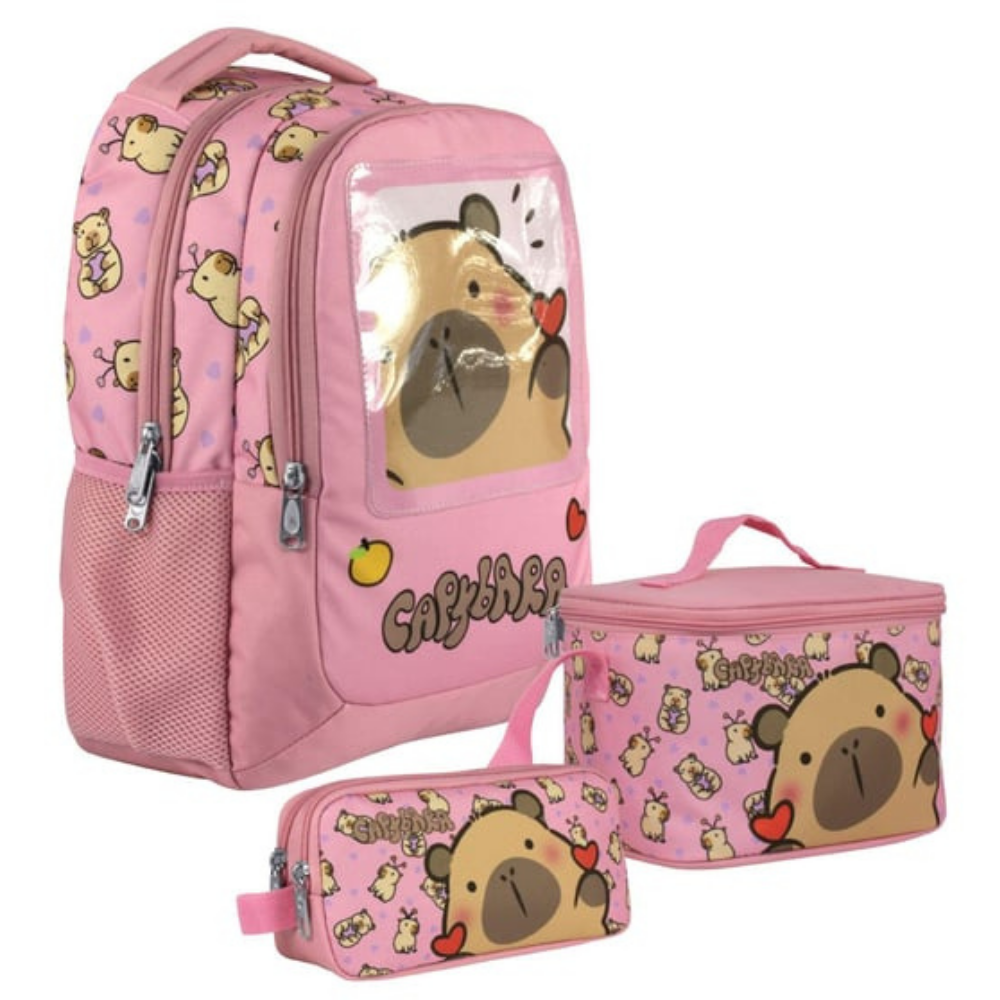 Ümit Çanta Lisanslı Capybara Sırt Çantası- Beslenme Ve Kalem Çantası Seti