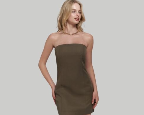 straplez mini elbise