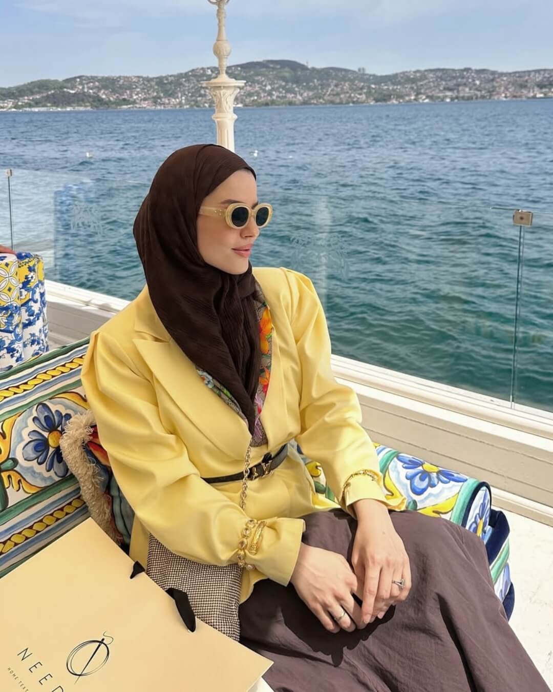 Briella Belden Oturtmalı Sarı Blazer