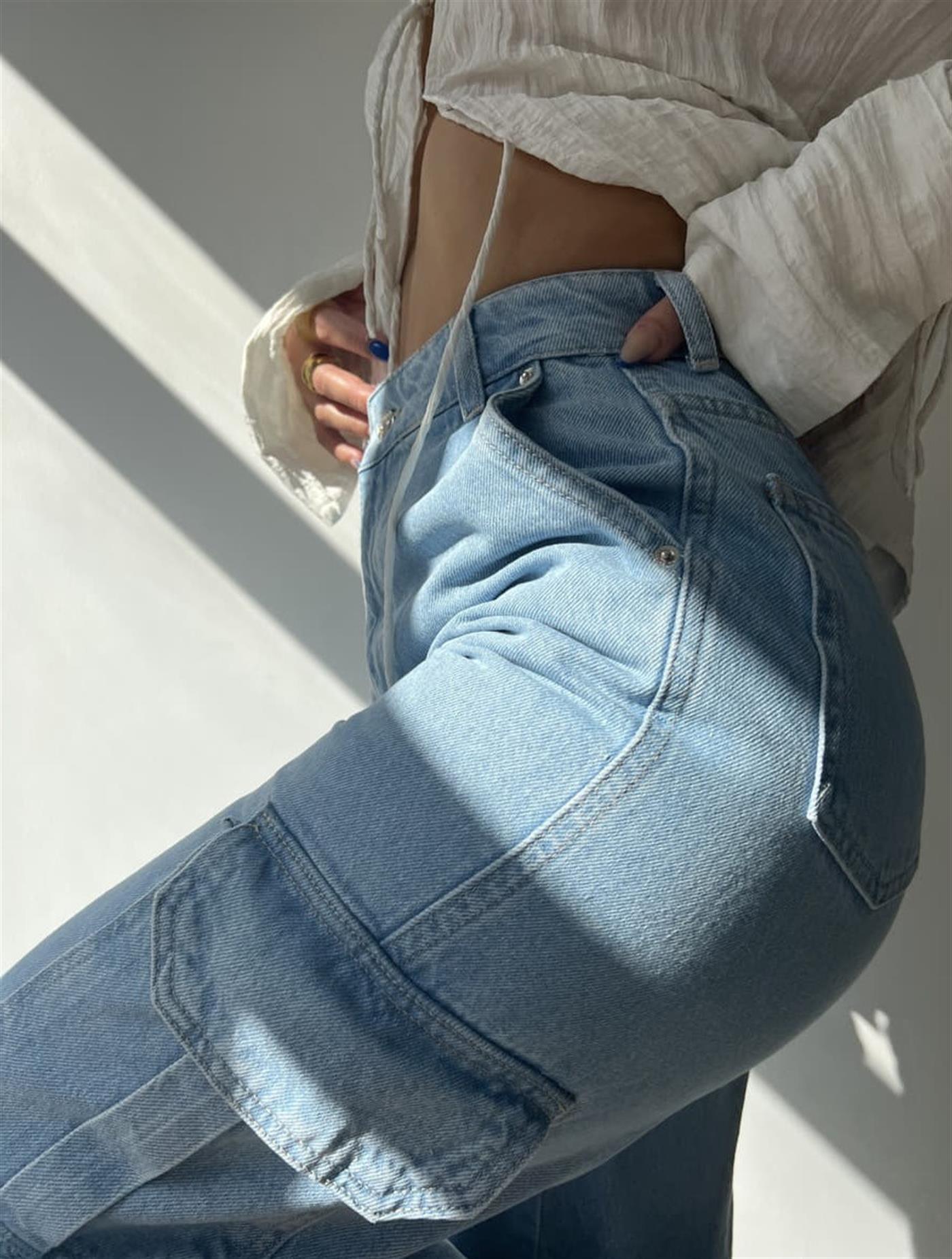 Amber Buz Mavi Kargo Pantolon - Mai