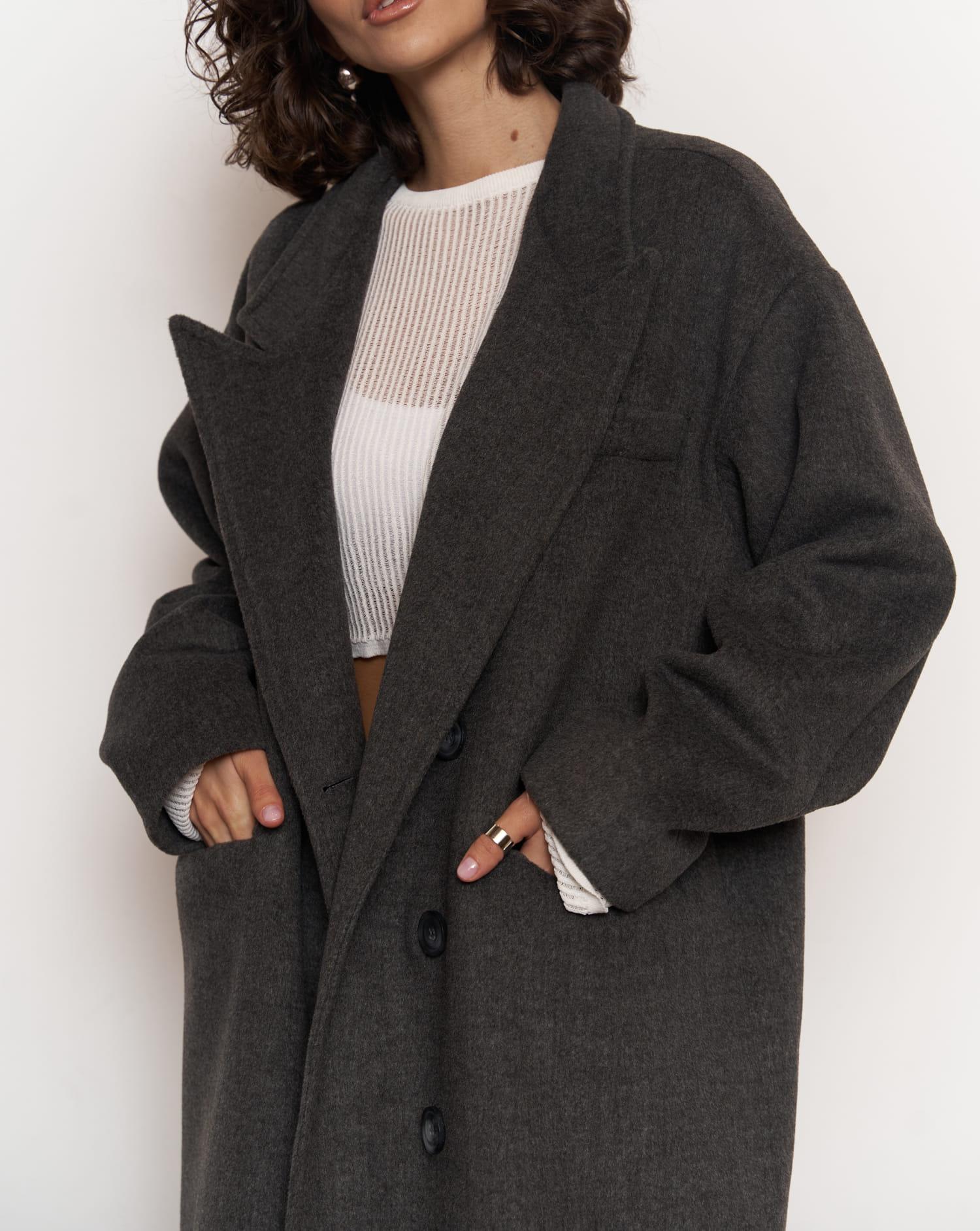 Mai Collection Lowen Anthracite Oversize Coat