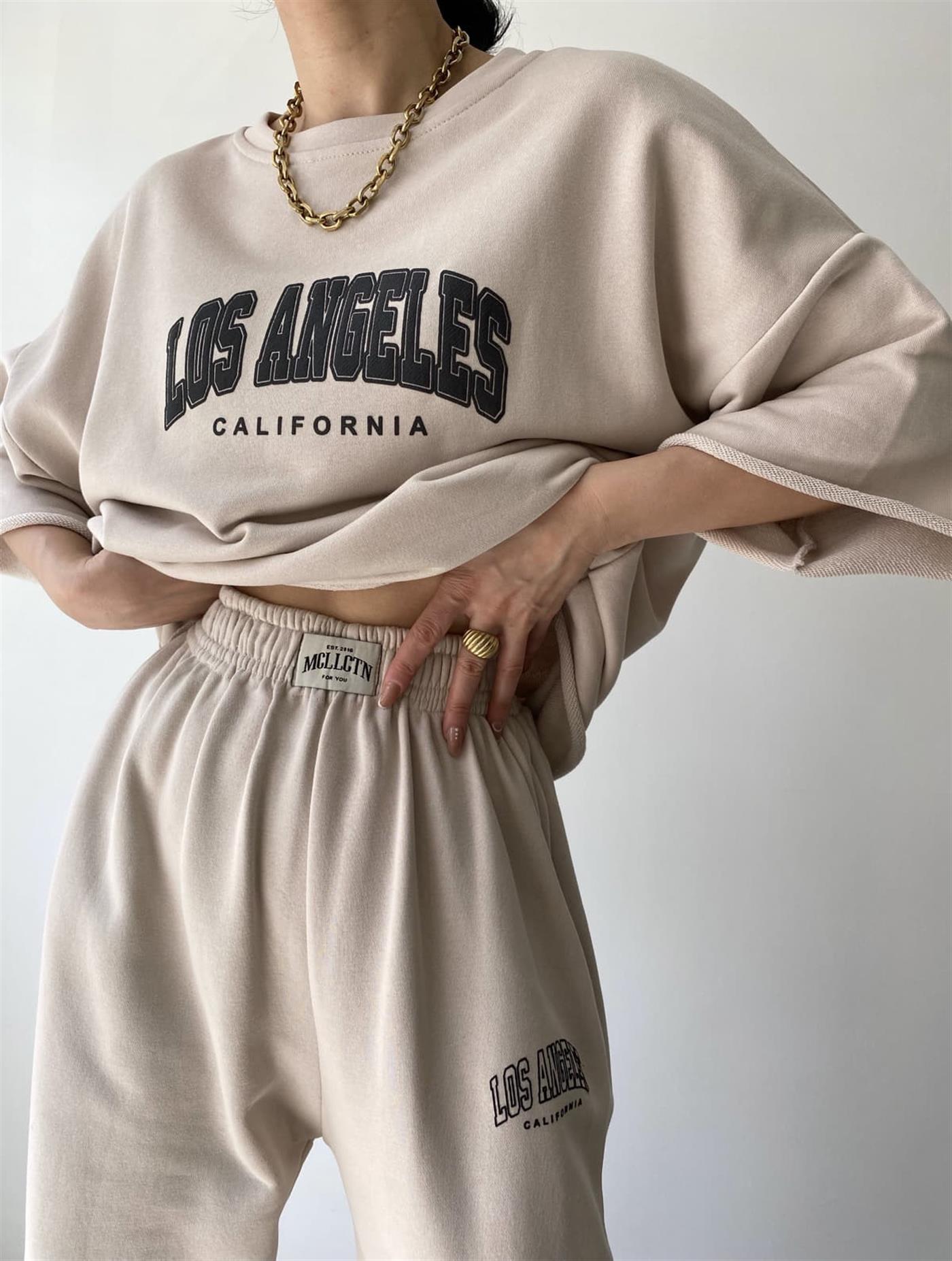 Los Angeles Kemik T-Shirt Eşofman Takımı - Mai