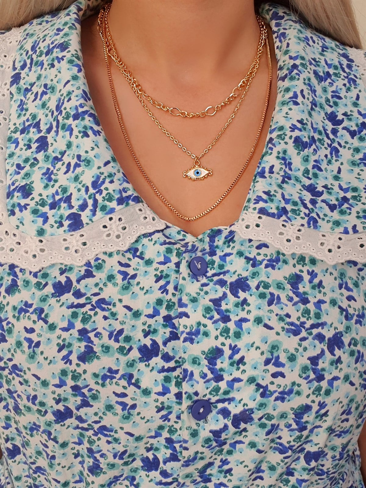Göz Model Kombin Kolye