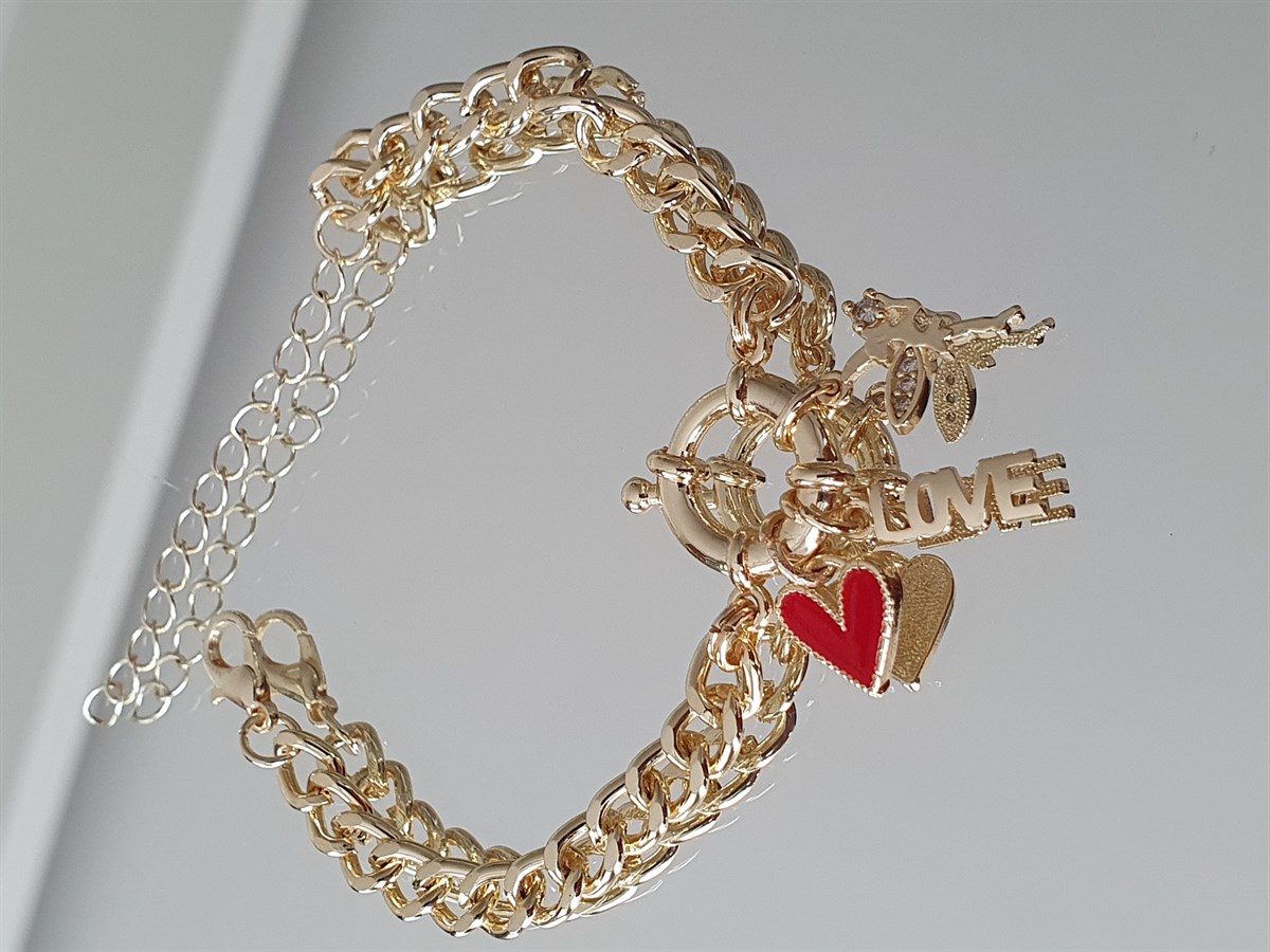 Kalp Detaylı Love Bileklik