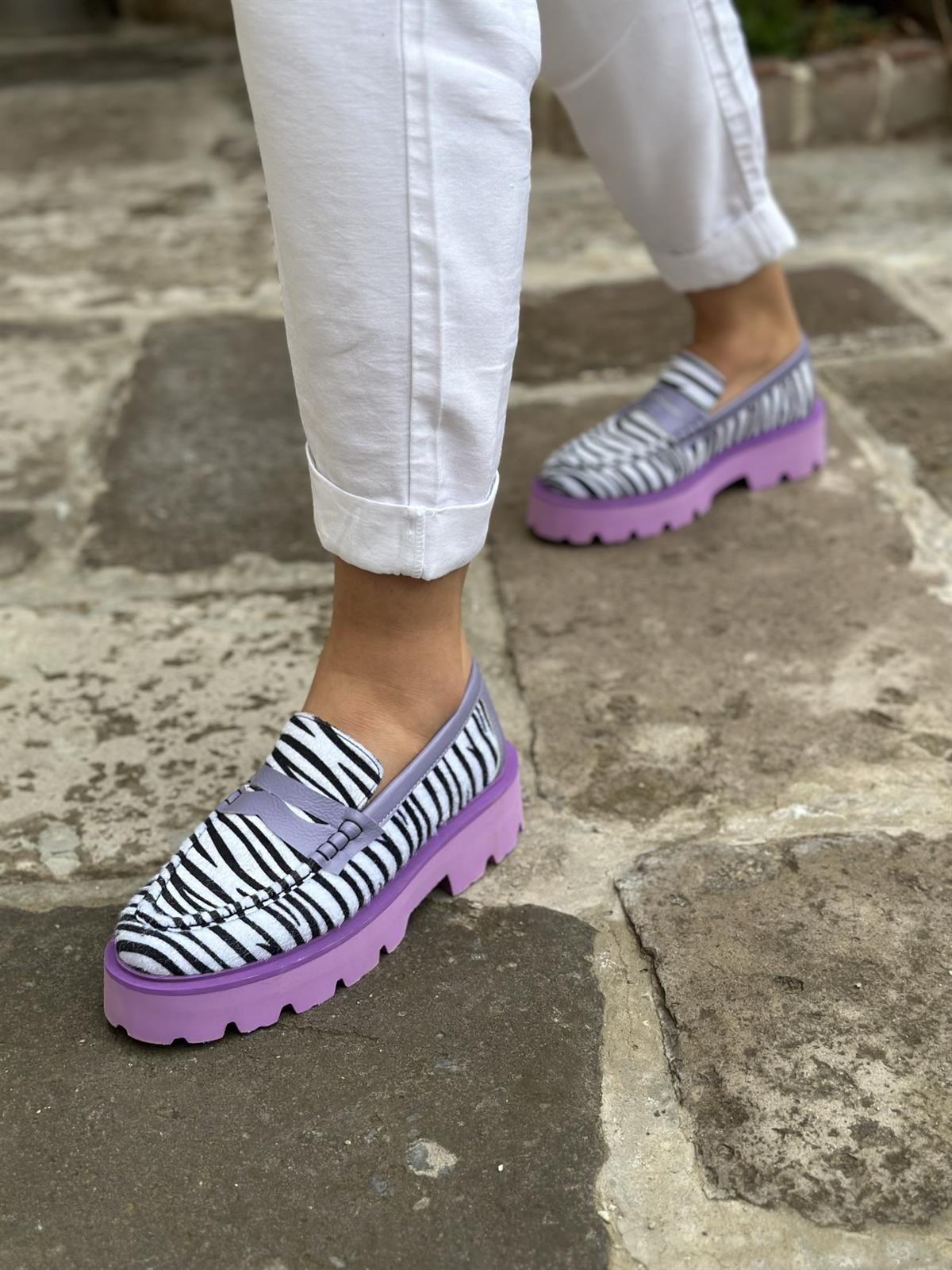Luis Lila Makosen Ayakkabı Zebra