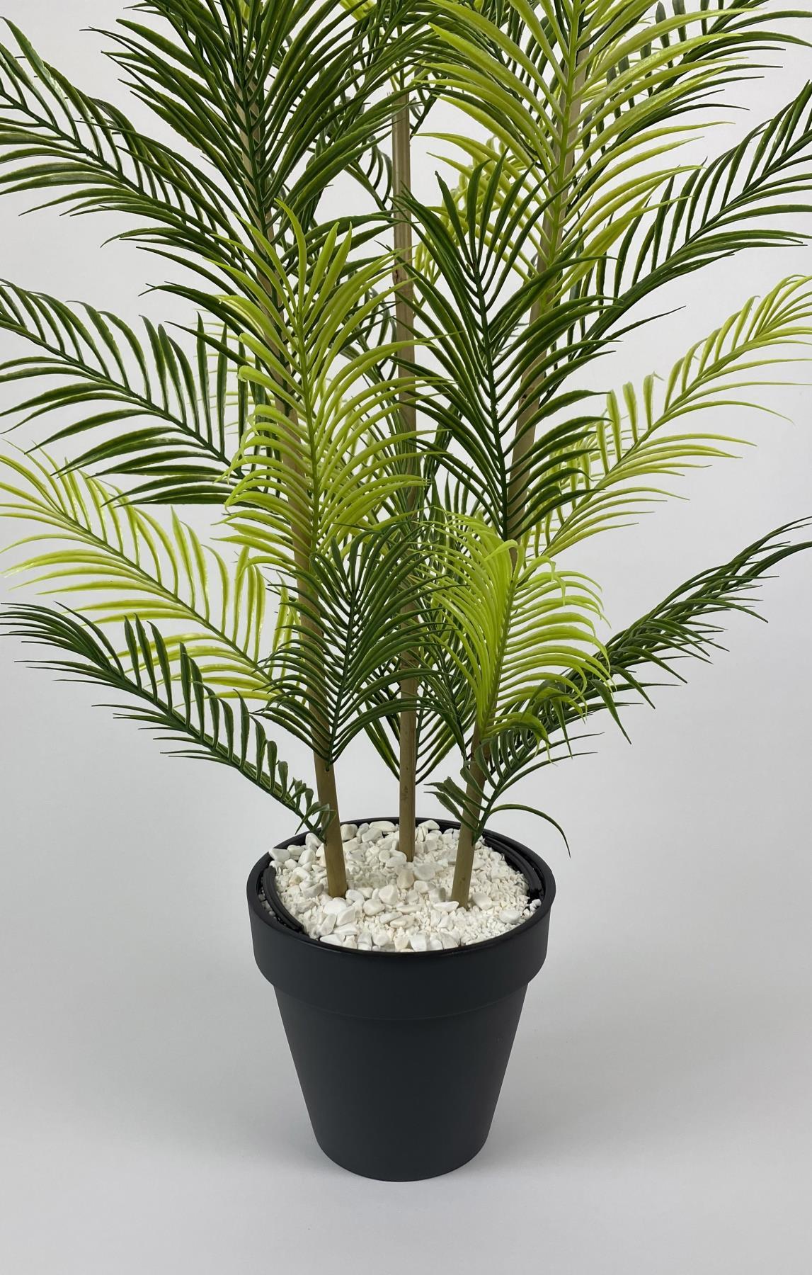 YAPAY AREKA AĞACI PALMİYE AĞACI 33 YAPRAKLI BAMBU GÖVDELİ ANTRASİT YALI SAKSIDA SALON ÇİÇEĞİ 110CM