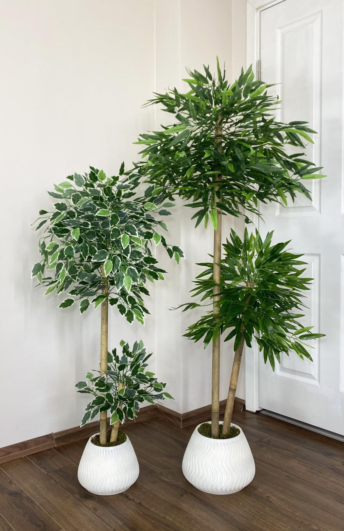 YAPAY BAMBU AĞACI 160CM + 125CM ALACA BENJAMİN AĞACI
