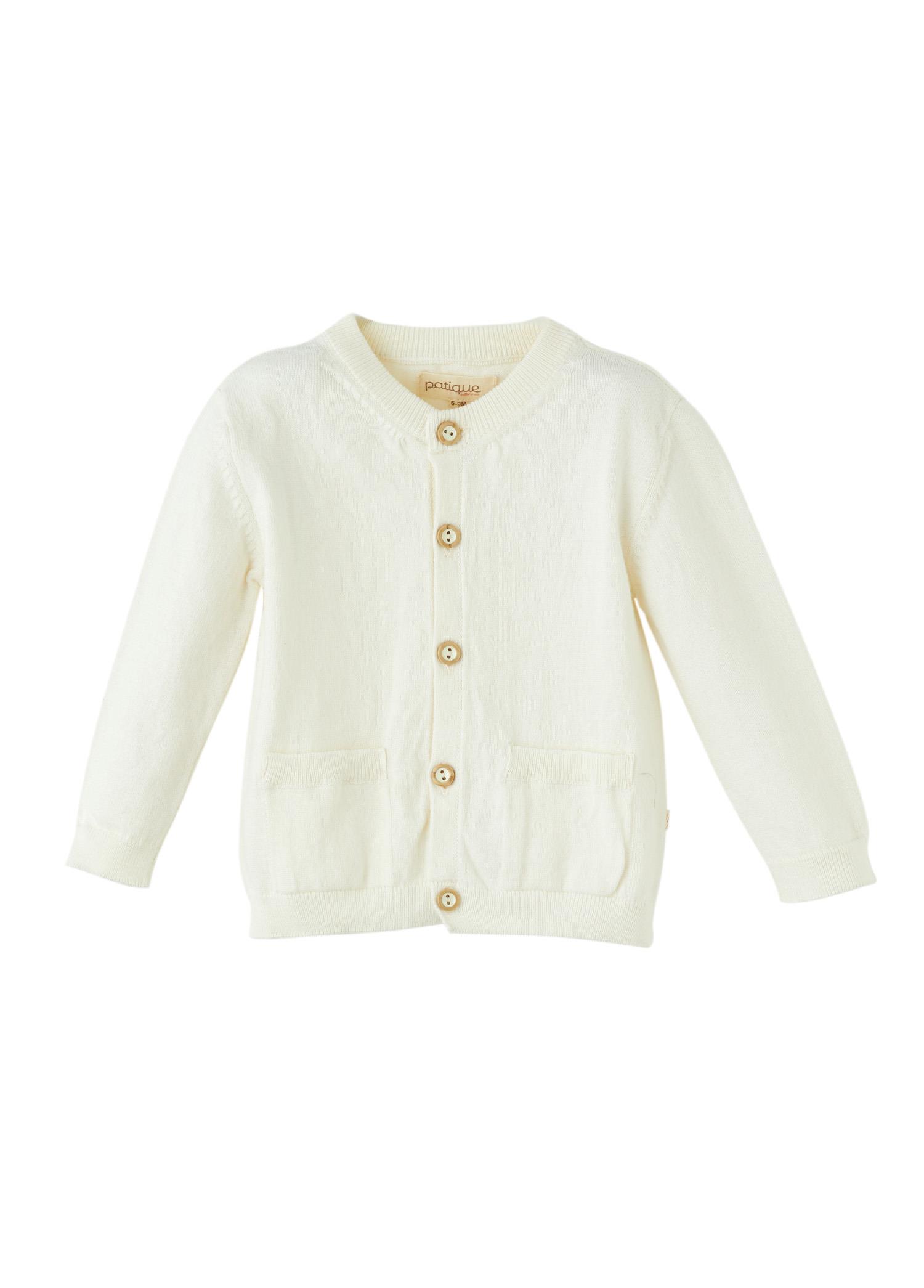 Ekru Cepli Triko Bebek Hırka