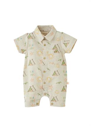 Bej Seaside Gömlek Yaka Erkek Tulum