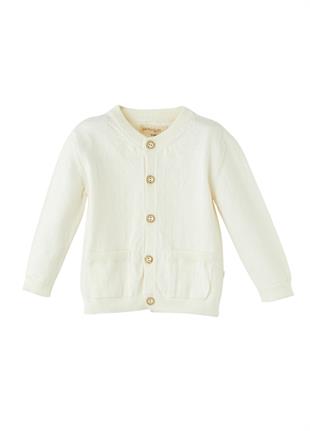 Ekru Cepli Triko Bebek Hırka