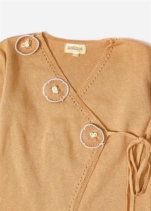 Gül Kurusu Kız Bebek Çiçek Desenli Organik Pamuk Tulum