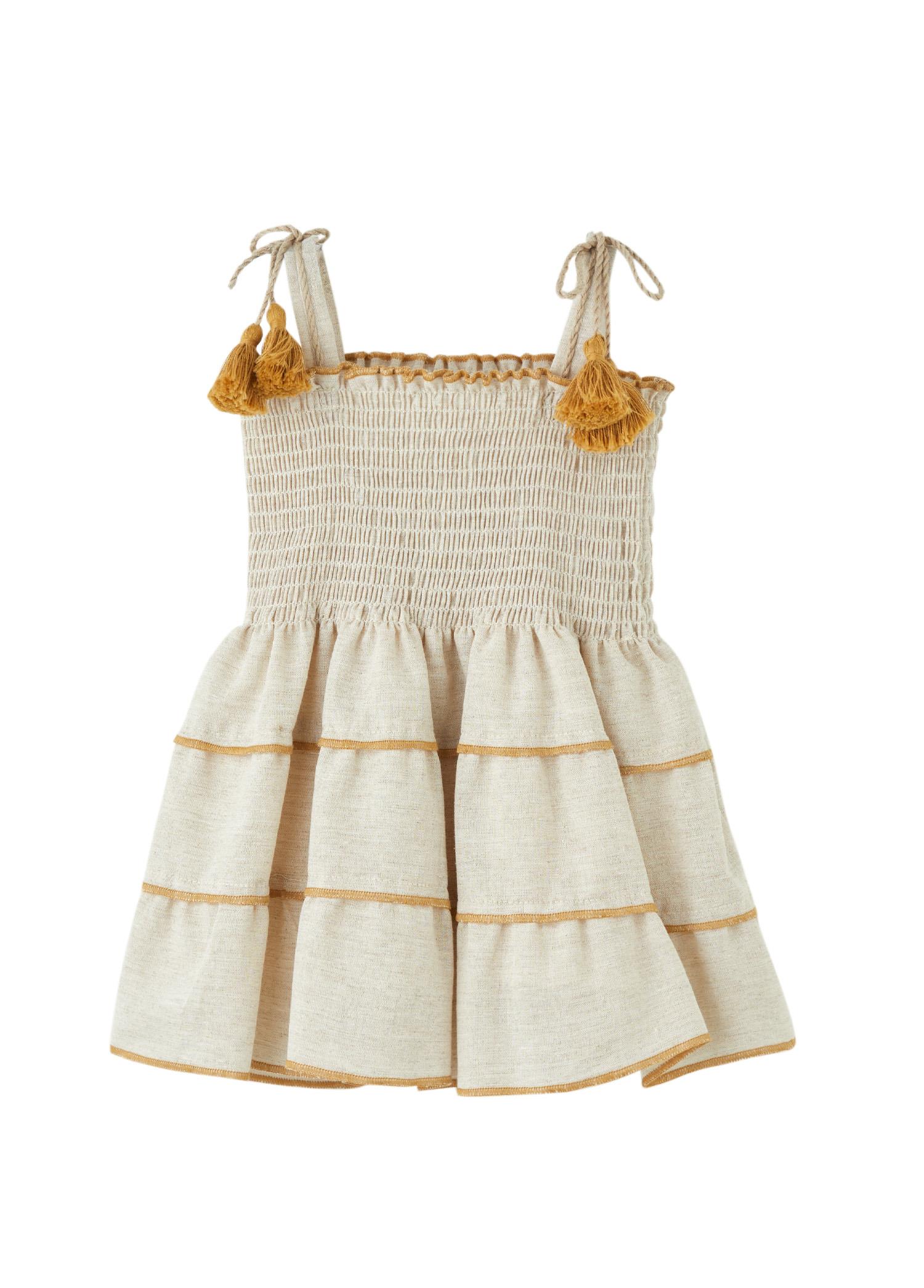 Bej Boho Gipeli Kız Elbise